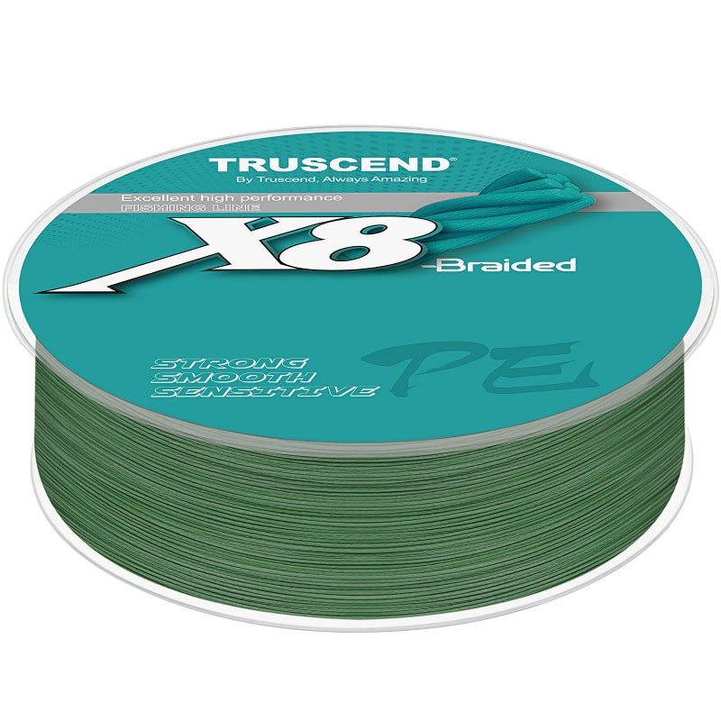 TRUSCEND X8 Braided Fishing Line, Upgraded Spin Braid Fishing Line, Smooth and Ultra Thin Braided Line, Fishing Wire Super Strength and Abrasion Resistant, No Stretch and Low Memory 25lb-300yds - Image 1